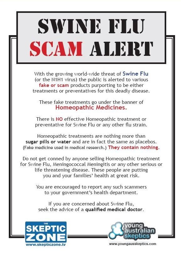 Australian Skeptics Swine Flu Poster